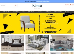 How kessamuebles.com looks like on a tablet such as an iPad.