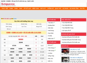 How ketquaveso.com looks like on a tablet such as an iPad.