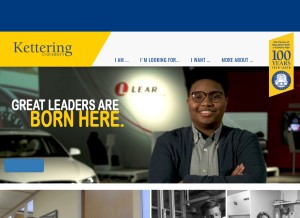 How kettering.edu looks like on a tablet such as an iPad.