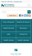 How ketteringhealth.org looks like on a mobile device such as an iPhone.