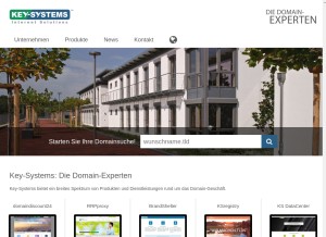 How key-systems.net looks like on a tablet such as an iPad.