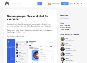 How keybase.io looks like on a tablet such as an iPad.