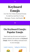 How keyboardemojis.com looks like on a mobile device such as an iPhone.