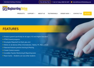 How keyboardingonline.com looks like on a tablet such as an iPad.