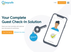 How keycafe.com looks like on a tablet such as an iPad.