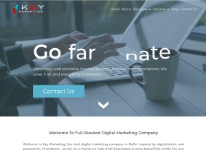 How keymarketing.in looks like on a tablet such as an iPad.