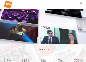 How keymedia.com looks like on a tablet such as an iPad.