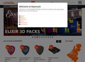 How keymusic.com looks like on a tablet such as an iPad.