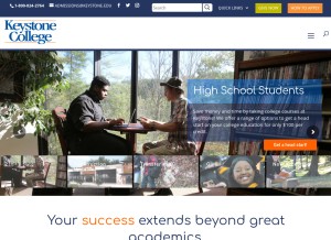 How keystone.edu looks like on a tablet such as an iPad.