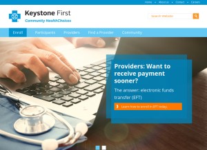 How keystonefirstchc.com looks like on a tablet such as an iPad.