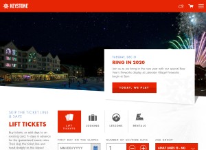 How keystoneresort.com looks like on a tablet such as an iPad.
