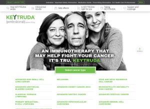 How keytruda.com looks like on a tablet such as an iPad.