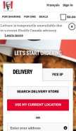 How kfc.ca looks like on a mobile device such as an iPhone.