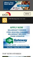 How kfgo.com looks like on a mobile device such as an iPhone.