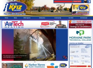 How kfiz.com looks like on a tablet such as an iPad.