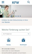 How kfw.de looks like on a mobile device such as an iPhone.