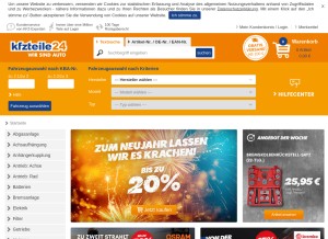How kfzteile24.de looks like on a tablet such as an iPad.