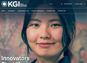 How kgi.edu looks like on a tablet such as an iPad.