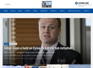 How kgmi.com looks like on a tablet such as an iPad.