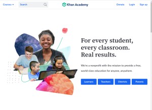 How khanacademy.org looks like on a tablet such as an iPad.