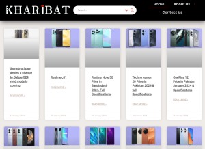How kharibat.com looks like on a tablet such as an iPad.