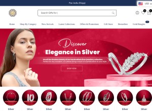 How khushbujewellers.com looks like on a tablet such as an iPad.