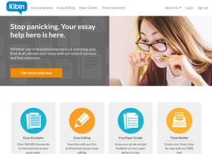How kibin.com looks like on a tablet such as an iPad.