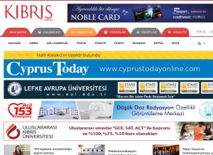 How kibrisgazetesi.com looks like on a tablet such as an iPad.
