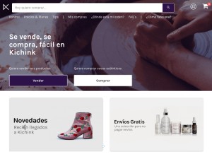 How kichink.com looks like on a tablet such as an iPad.