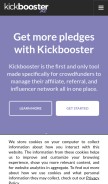 How kickbooster.me looks like on a mobile device such as an iPhone.