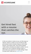 How kickresume.com looks like on a mobile device such as an iPhone.