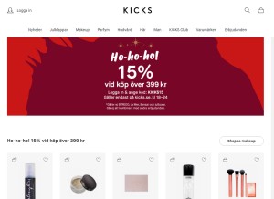 How kicks.se looks like on a tablet such as an iPad.