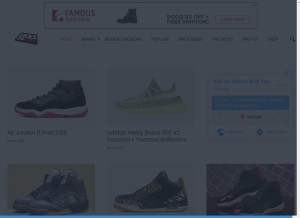 How kicksonfire.com looks like on a tablet such as an iPad.