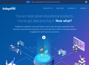 How kidaptive.com looks like on a tablet such as an iPad.