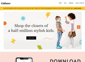 How kidizen.com looks like on a tablet such as an iPad.