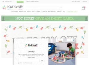 How kidkraft.com looks like on a tablet such as an iPad.