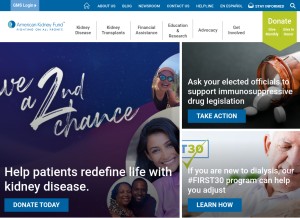 How kidneyfund.org looks like on a tablet such as an iPad.
