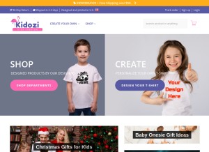How kidozi.com looks like on a tablet such as an iPad.
