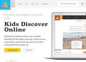 How kidsdiscover.com looks like on a tablet such as an iPad.