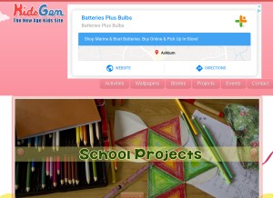 How kidsgen.com looks like on a tablet such as an iPad.