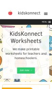 How kidskonnect.com looks like on a mobile device such as an iPhone.