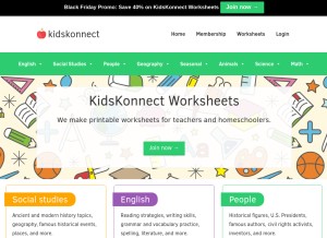 How kidskonnect.com looks like on a tablet such as an iPad.