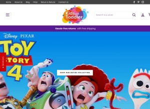 How kidsntoddler.com looks like on a tablet such as an iPad.