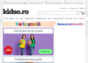 How kidso.ro looks like on a tablet such as an iPad.