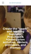 How kidsparkz.com looks like on a mobile device such as an iPhone.