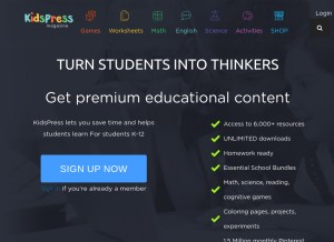 How kidspressmagazine.com looks like on a tablet such as an iPad.