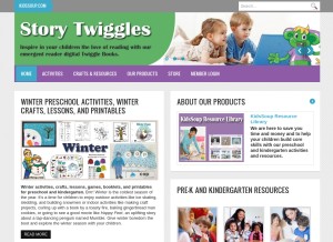 How kidssoup.com looks like on a tablet such as an iPad.