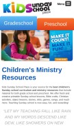 How kidssundayschool.com looks like on a mobile device such as an iPhone.