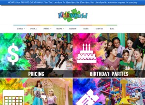 How kidsworldla.com looks like on a tablet such as an iPad.