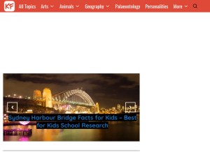How kidzfeed.com looks like on a tablet such as an iPad.